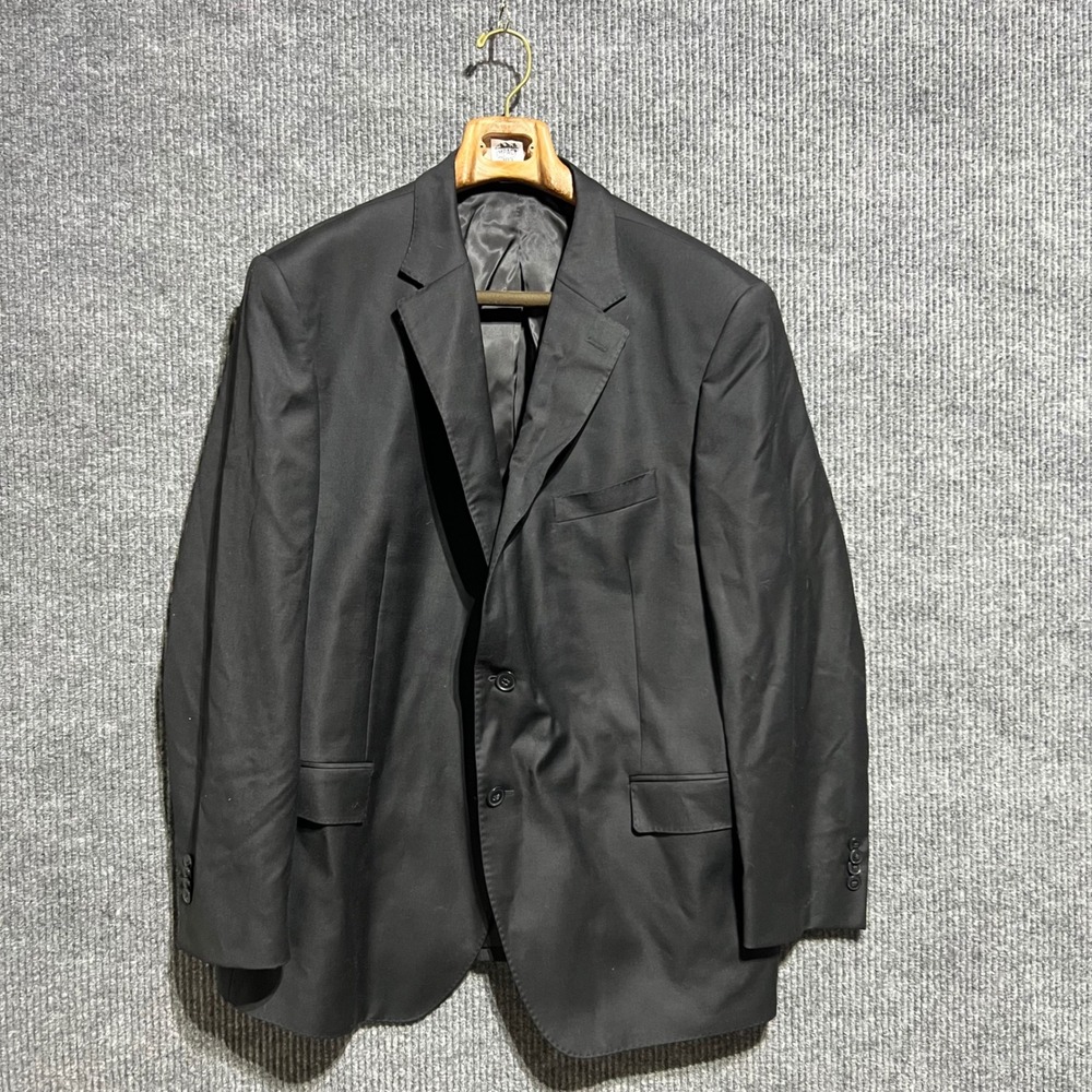 Peter Millar Blazer Men 50R Black 100% Wool Two Button Suit Jacket Sport Classic